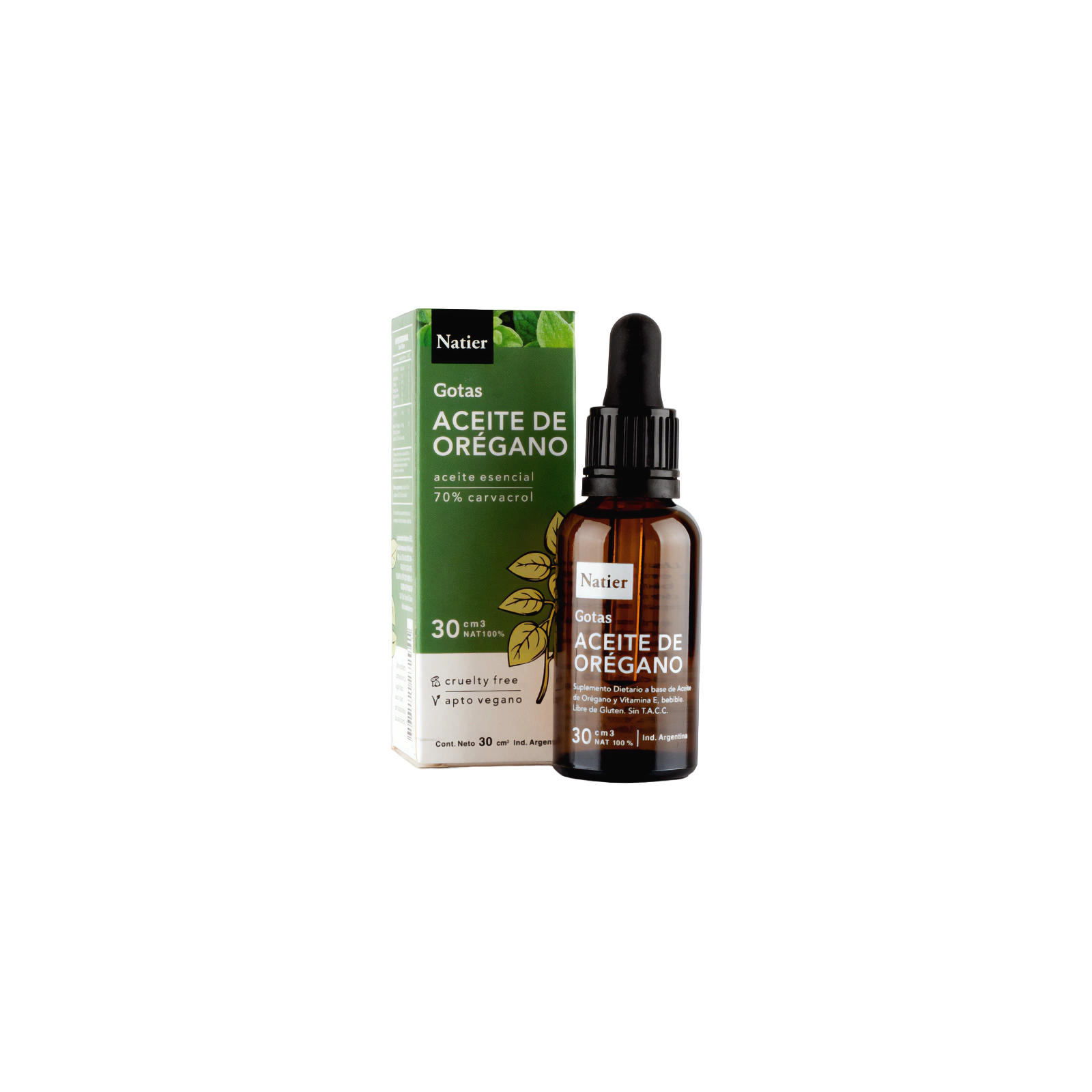 Aceite de Orégano Orgánico 70% Carvacrol Natier x 30 ml
