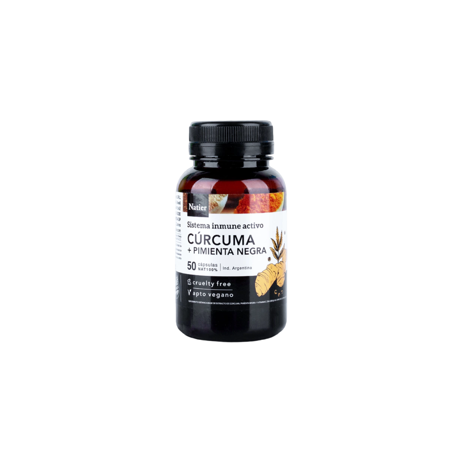 Cúrcuma más Pimienta Negra Natier x 50 cápsulas