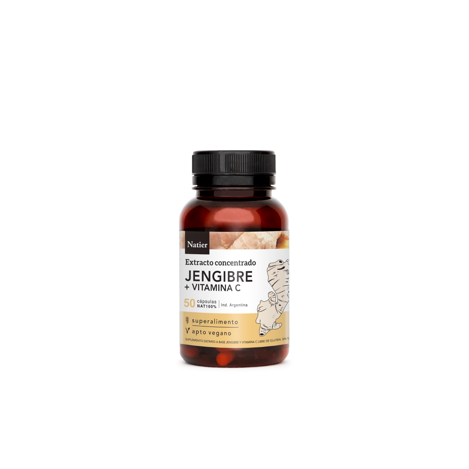 Cápsulas de Jengibre Concentrado con Vitamina C Natier x 50